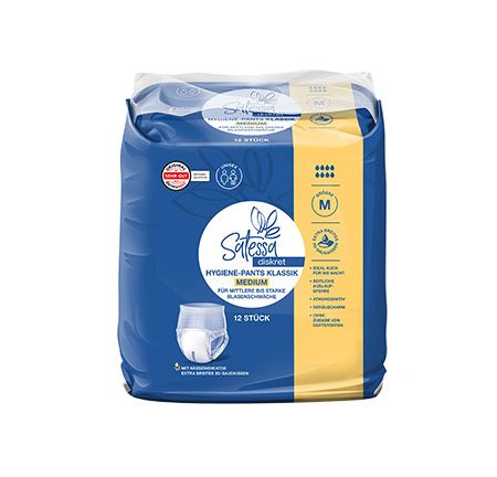 Pachet cu scutece tip chilot pentru incontinenta severa, marimea M, circumferinta taliei 70-100 cm, 12 bucati, 8 Picaturi