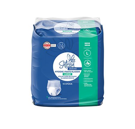 Pachet cu scutece tip chilot pentru incontinenta severa, marimea L, circumferinta taliei 100-135 cm, 10 bucati, 8 Picaturi