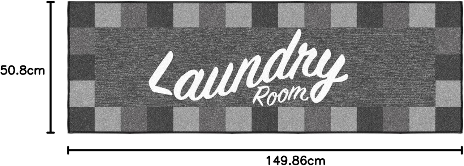 Covor dreptunghiular Ottomanson pentru spalatorie, cu spate din cauciuc 50 x 150 cm negru - imagine 2