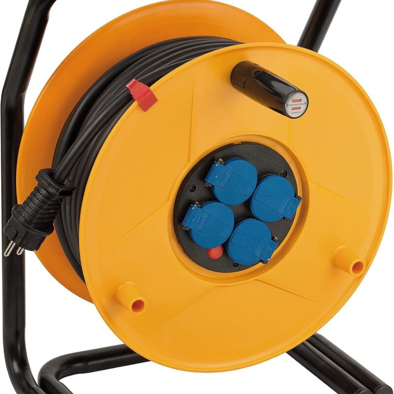 Cablu prelungitor Brennenstuhl Brobusta IP44 (cablu Beben, 40 m, pentru utilizare pe santiere si in aer liber, fabricat in Germania) galben